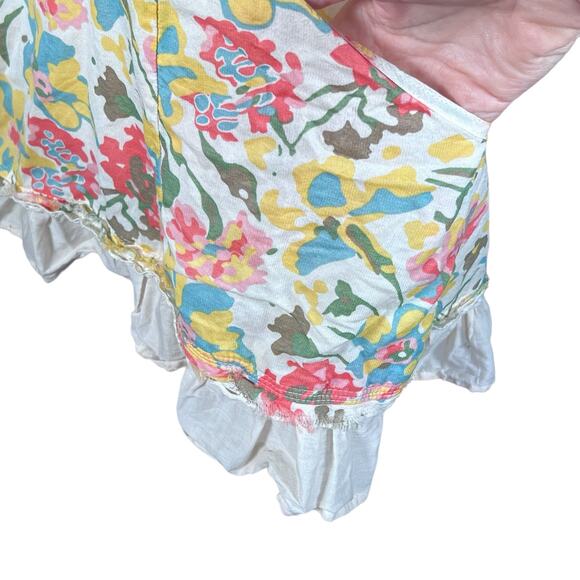 Free People Women’s Floral Racerback Tunic Length Boho Cami Tank Blouse Medium - Picture 10 of 15